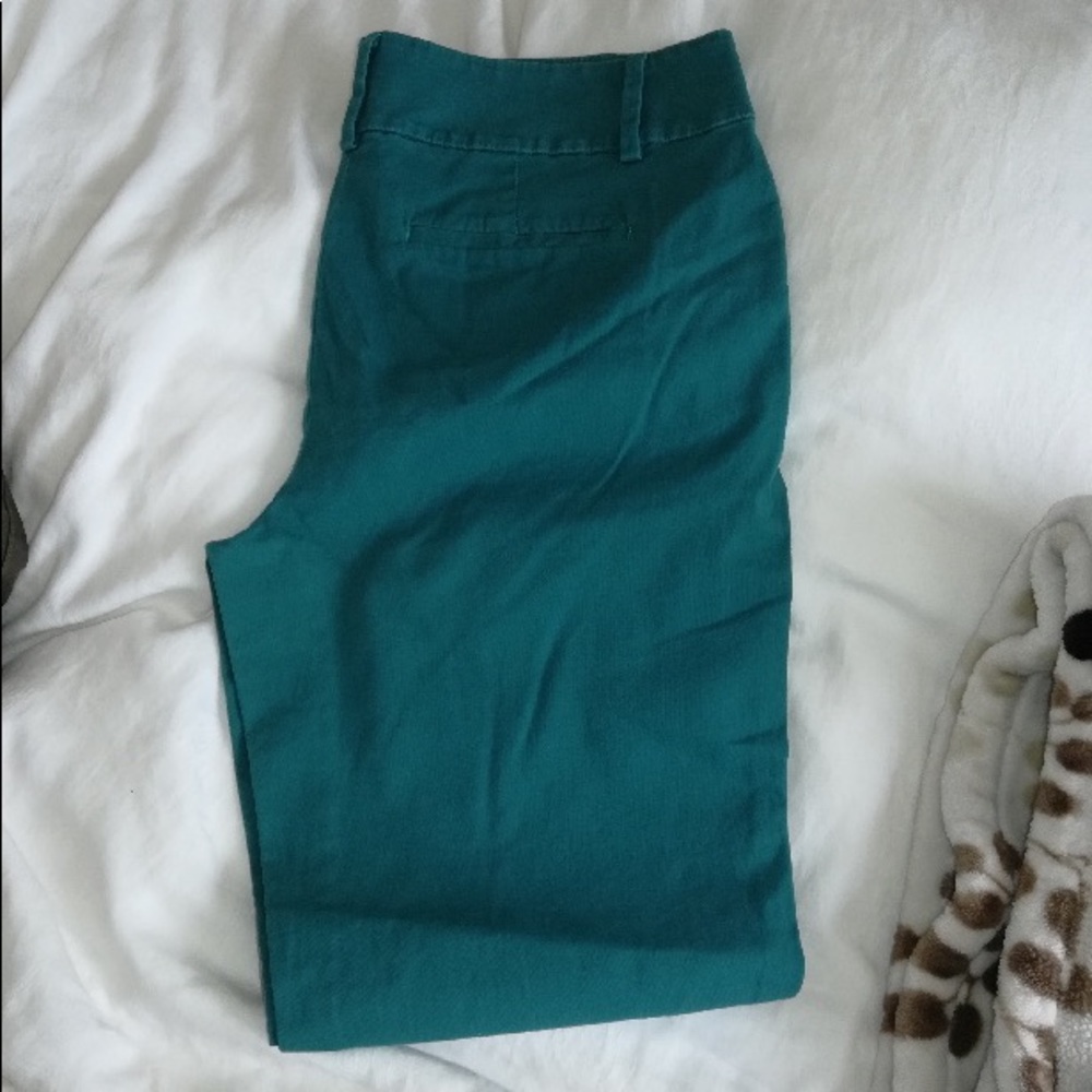 Loft teal original cropped pants